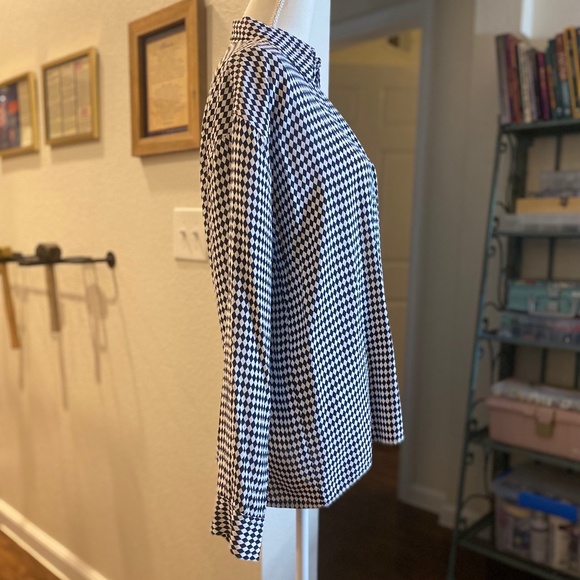 Women's Vintage Versace Diamond Checkered Button Down - Picture 8 of 14